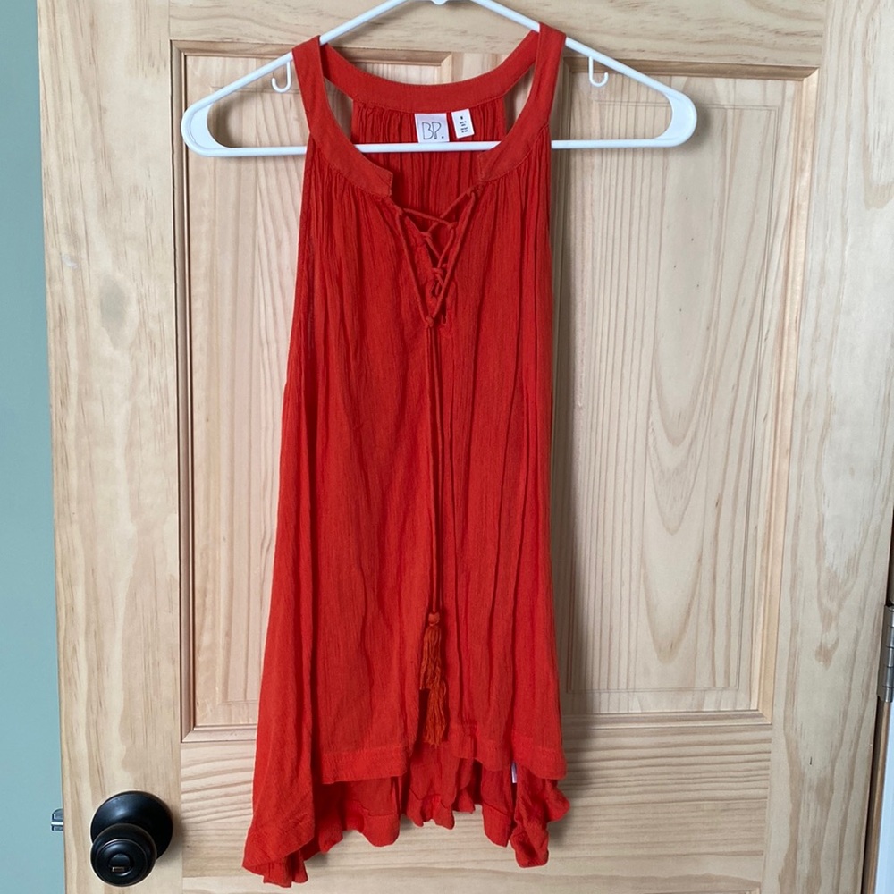 Poppy orange tank top w flowy feel